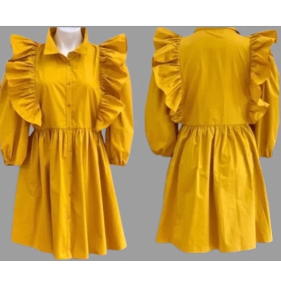 New ZARA RUFFLED VOLUMINOUS DRESS - Picture 15 of 17